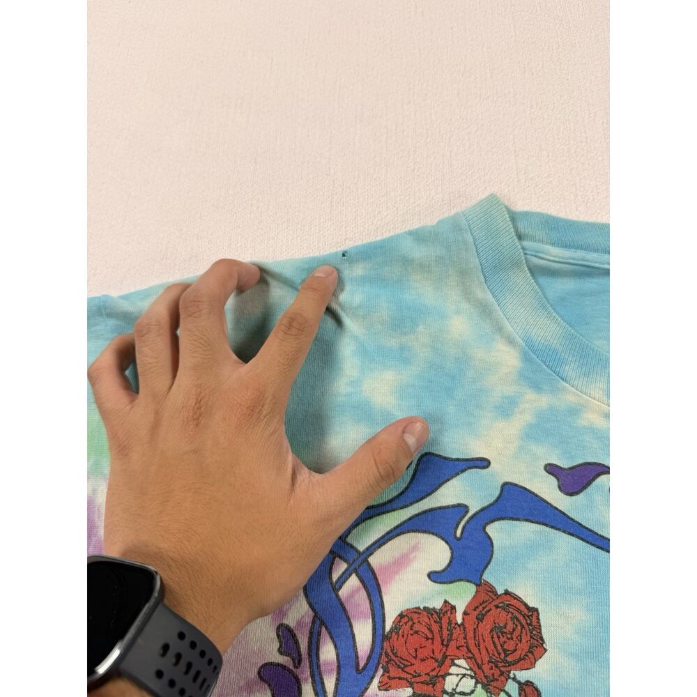 Vintage Grateful Dead 1990 Skeleton Rose Tie Dye Single Stitch Mens T Shirt XL - Picture 4 of 16